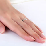 Matching 14K White Gold Women Wedding Band Ring 0.14 Ct Diamonds