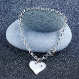 Kids Girl Gift Children Jewelry Solid 925 Sterling Silver Dangle Heart Bracelet XFB8006