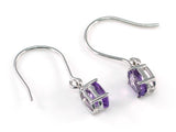 2 Carat Genuine Purple Amethyst 925 Sterling Silver Dangle Fine Earrings XFE8001