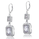 4 Carat Emerald Cut Created Diamond 925 Sterling Silver Dangle Earrings XFE8014
