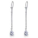 1 Carat Pear Cut Created Diamond  925 Sterling Silver Dangle Earrings XFE8025