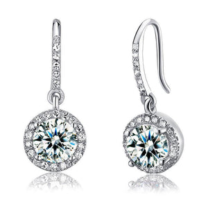 1.5 Carat Created Diamond 925 Sterling Silver Dangle Earrings XFE8026
