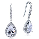 2 Carat Created Pear Cut Diamond Dangle Drop Sterling 925 Silver Earrings XFE8066