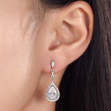 Pear Cut Created Diamond Vintage Dangle 925 Sterling Silver Earrings XFE8076