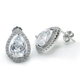 4 Carat Pear Cut Created Diamond Stud 925 Sterling Silver Earrings Jewelry XFE8079