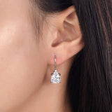 2 Carat Princess Cut Created Diamond Dangle Drop 925 Sterling Silver Earrings XFE8092