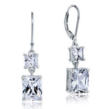 8 Carat Princess Cut Created Diamond Dangle Drop 925 Sterling Silver Earrings XFE8095