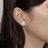 2 Carat Round Cut Created Diamond Halo Stud 925 Sterling Silver Earrings XFE8102