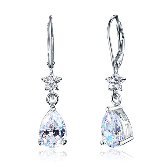 2 Carat 925 Sterling Silver Dangle Bridal Wedding Bridesmaid Earrings Jewelry XFE8108