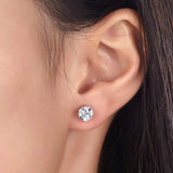 1 Carat Created Diamond Stud Earrings 925 Sterling Silver Rose Gold Plated  XFE8151