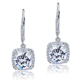 925 Sterling Silver Bridal Wedding Earrings Brilliant Created Diamond XFE8122