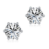 1 Carat Moissanite Diamond 6 Claws Stud Earrings 925 Sterling Silver MFE8185