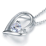 1 Carat Created Diamond Heart 925 Sterling Silver Pendant Necklace XFN8033