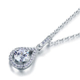 1 Carat Round Cut Created Diamond Bridal 925 Sterling Silver Pendant Necklace XFN8035