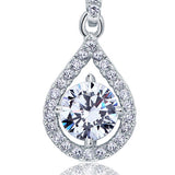 1 Carat Round Cut Created Diamond Bridal 925 Sterling Silver Pendant Necklace XFN8035