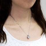 Heart Created Diamond Pendant Necklace 925 Sterling Silver Bridesmaid Wedding Jewelry XFN8043