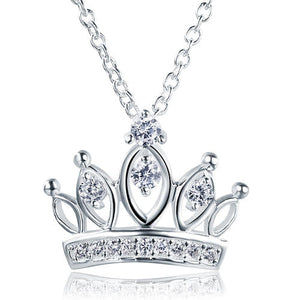 Kids Girl Crown Pendant Necklace 925 Sterling Silver Children Jewelry XFN8063