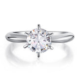 6 Claws Created Diamond Engagement Ring 925 Sterling Silver Classic XFR8002