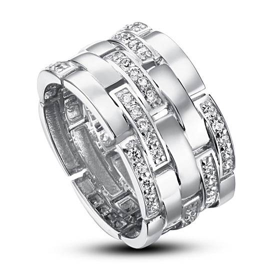 Created Diamond 925 Sterling Silver 1 cm Band Wedding Anniversary Ring XFR8005