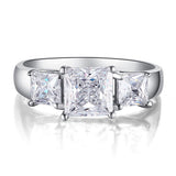 1.5 Carat 3-Stones Created Diamond 925 Sterling Silver Wedding Anniversary Ring XFR8008