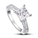 1.5 Carat Princess Cut Created Diamond 925 Sterling Silver Wedding Engagement Ring XFR8009