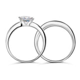 1 Ct Created Diamond 925 Sterling Silver Wedding Engagement Ring Set XFR8020