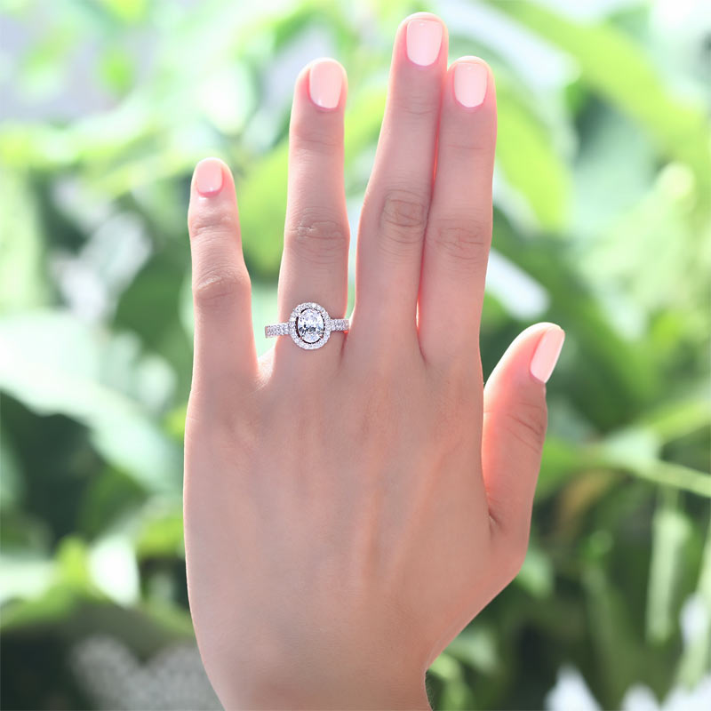1.5 Carat Created Diamond Engagement Sterling 925 Silver