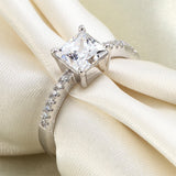 1 Carat Created Princess Diamond Engagement Sterling 925 Silver Ring XFR8024