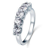 1.25 Carat Five Stone Created Diamond Solid Sterling 925 Silver Bridal Ring XFR8039