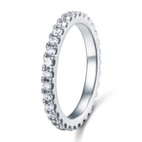 Eternity Ring Created Diamond Solid Sterling 925 Silver Wedding Band XFR8045