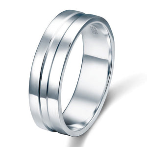 High Polished Plain Men's Solid Sterling 925 Silver Wedding Band Ring XFR8058