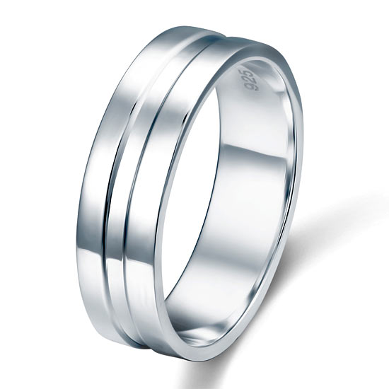 Silver ring men | Plain ring silver, 10 mm | Buy men's rings in silver –  Mila Silver