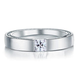 Princess Cut Created Diamond Solid Sterling 925 Silver Ring XFR8074
