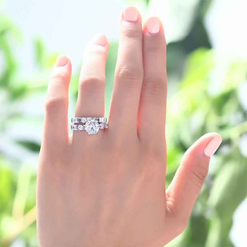 Vintage Style 2 Carat Created Diamond Solid Sterling 925