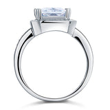 4 Carat Rectangle Solid 925 Sterling Silver Wedding Engagement Ring Jewelry XFR8115