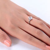 Solid 925 Sterling Silver Promise Ring Affordable Wedding Oval Cut Created Diamante XFR8123