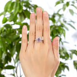 925 Sterling Silver Wedding Engagement Halo Ring 2 Carat Fancy Pink Created Diamond XFR8201