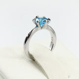 Newborn Baby 925 Sterling Silver Ring Blue Created Diamond Photo Prop XFR8207