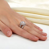Luxury 925 Sterling Silver Promise Engagement Ring Set 3.5 Ct Vintage Created Diamond XFR8240