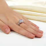 3 Carat Created Diamond 925 Sterling Silver Wedding Engagement Luxury Ring Promise Anniversary XFR8243
