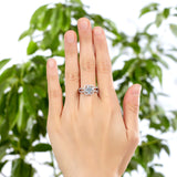Floral 925 Sterling Silver Wedding Promise Engagement Ring 1 Ct Created Diamond Jewelry XFR8251