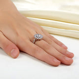 Snowflake 925 Sterling Silver Wedding Promise Anniversary Ring 1 Ct Created Diamond XFR8265