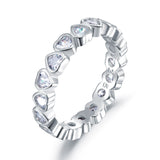 Eternity Wedding Band Heart Solid 925 Sterling Silver Stacking Ring Jewelry XFR8321