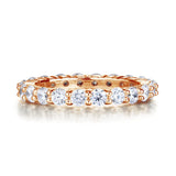 Solid 925 Sterling Silver Wedding Band Eternity Stacking Ring Rose Gold Plated XFR8332