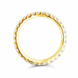 Eternity Ring Created Diamond Solid Sterling 925 Silver Yellow Gold Plated Wedding Band XFR8335