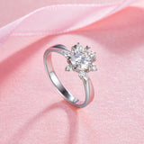 1 Carat Moissanite Diamond Flower Engagement 925 Sterling Silver Ring MFR8338