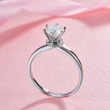 1 Carat Moissanite Diamond 6 Claws Engagement 925 Sterling Silver Ring MFR8340