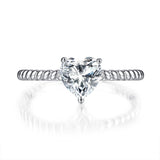 Heart 1 Carat Moissanite Diamond Ring Engagement 925 Sterling Silver MFR8345