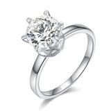2 Carat Moissanite Diamond (8 mm) 6 Claws Engagement Ring 925 Sterling Silver MFR8349