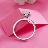 1 Carat Heart Moissanite Diamond  Ring Set (1 pcs / 2 pcs) 925 Sterling Silver MFR8366